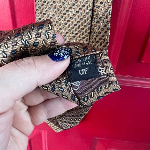 Daniel De Fasson Men's Tie Brown Handmade Silk Wedding Professional Prom Formal - Picture 4 of 5